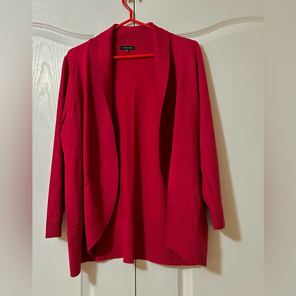 Verve Ami Bold Red Cardigan Size 1X